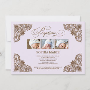 CADRE VINTAGE  INVITATION BAPTISME