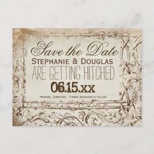 Cadre Vintage rustique Enregistrer la date Cartes 