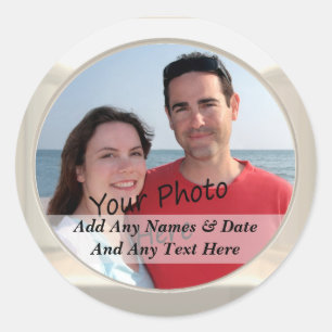 Cadres blanc perle Votre photo Autocollants texte