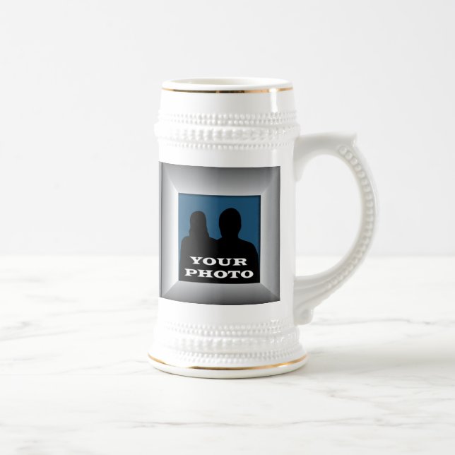 Cadres d'argent Votre photo Stein Mug Modèle (Droite)