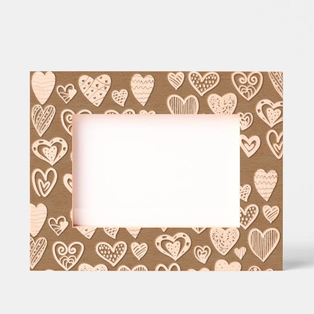 Cadres en bois gravés Crafty Hearts (Recto)