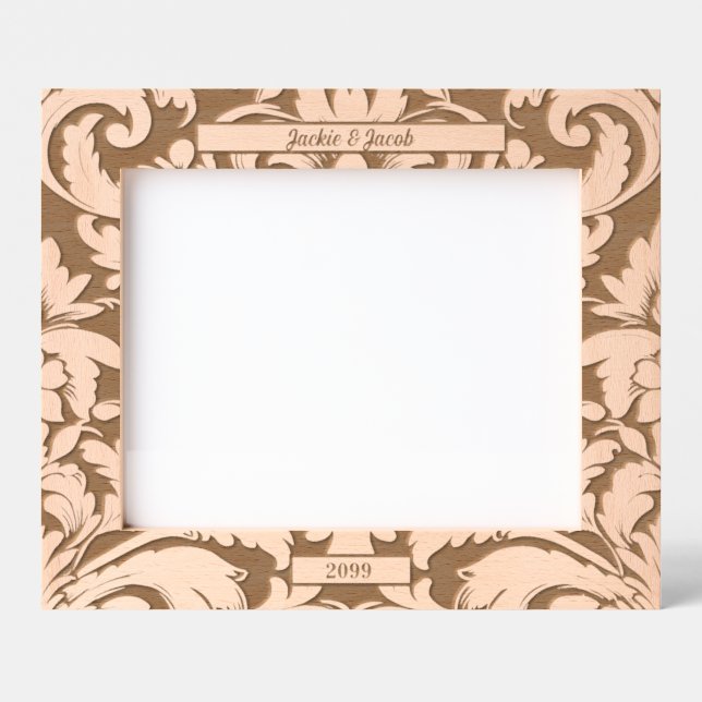 Cadres Gravés 10x8 Feuilles botaniques en gras avec texte person (Recto)