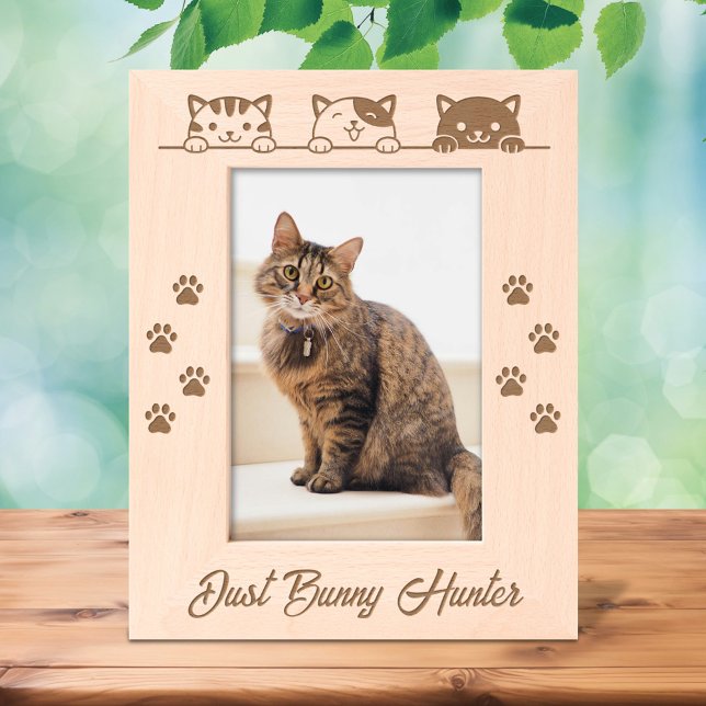 Cadres Gravés 3 Empreintes de pattes de chats caricaturés 5x7 (Créateur téléchargé)