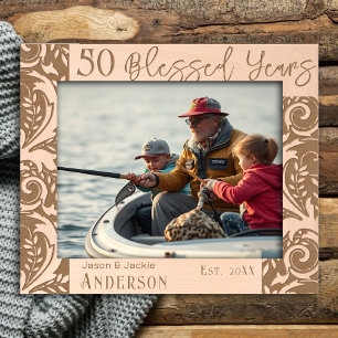 Cadres Gravés 50 Anniversaire Mariage Années bénies Frontière fl