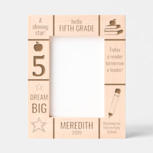 Cadres Gravés 5x7 5e année primaire photo personnalisée