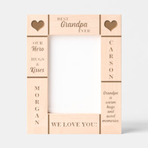Cadres Gravés 5x7 Meilleur Grand-Père Jamais Grand-Enfants Noms 