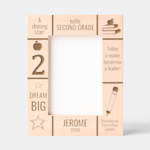 Cadres Gravés 5x7 SECONDE DEUXIÈME ÉCOLE élémentaire Photo perso