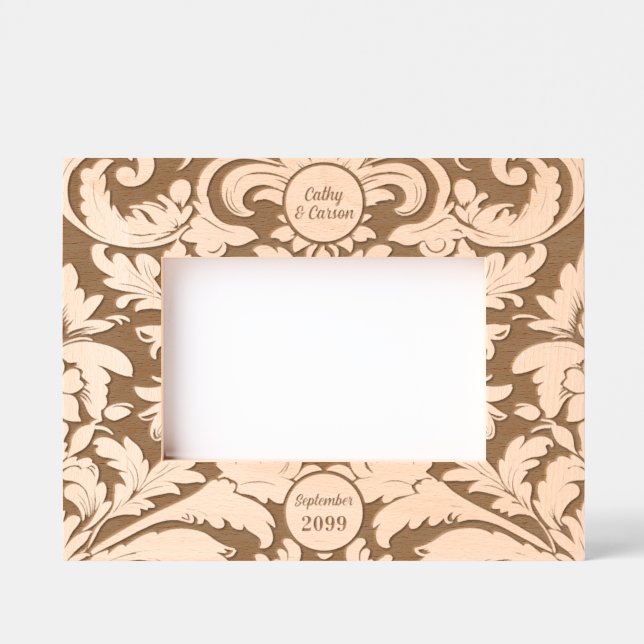 Cadres Gravés 6x4 Paysage Gras Botanique Feuille Texte Personnal (Recto)