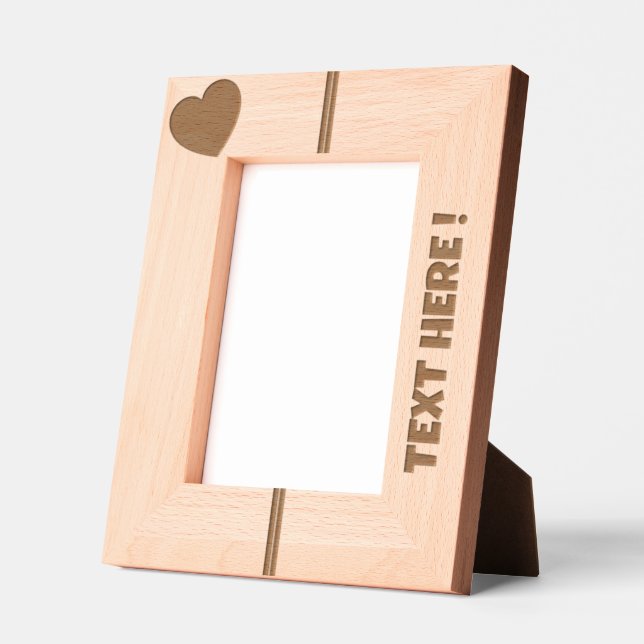 Cadres Gravés AJOUTER VOTRE PROPRE TEXTE en bois (Gauche)