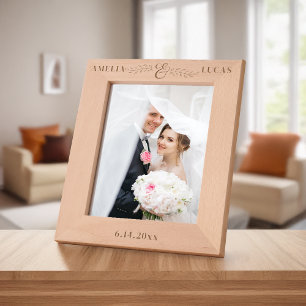 Cadres Gravés Ampersand moderne simple et Feuille personnalisé