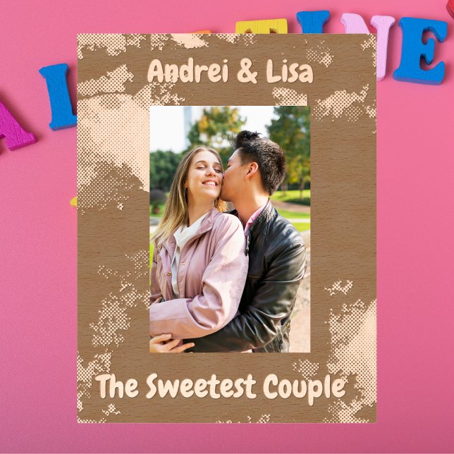 Cadres Gravés Aquarelle simple Couple Valentines Cadeau Bois (Créateur téléchargé)