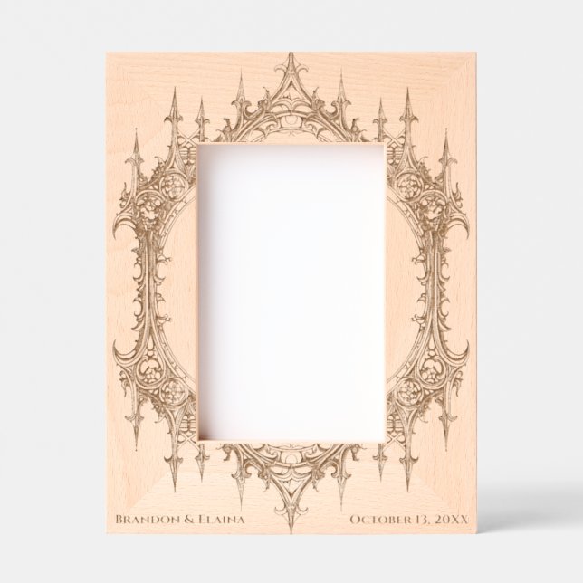 Cadres Gravés Arc gothique Mariage Anniversaire Couples (Recto)