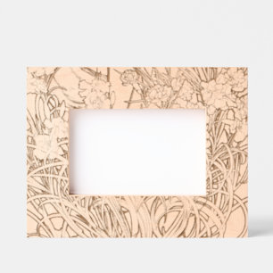Cadres Gravés Art Nouveau Alfonse Mucha fleurs d'oeillets floral