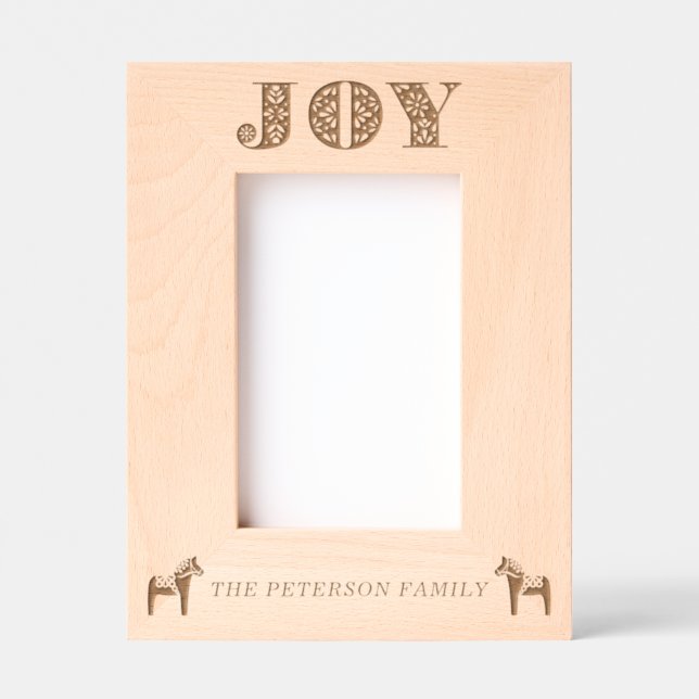 Cadres Gravés Art populaire suédois Joy Dala Cheval Noël (Recto)