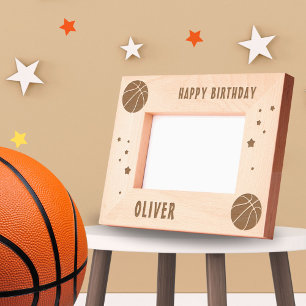 Cadres Gravés Ballon de Basket Sports Joyeux Anniversaire