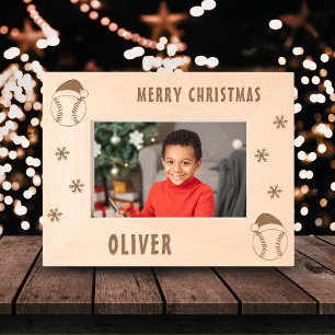 Cadres Gravés Baseball Ball Sports Joyeux Noël Nom