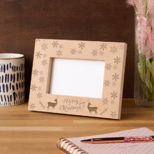 Cadres Gravés Belle Snowflakes Deer Joyeux Noël
