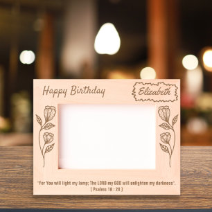 Cadres Gravés Bible Verse Anniversaire Botanique Élégant Floral