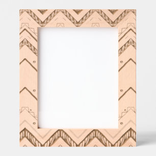 Cadres Gravés Boho Chevron Pattern Sage Geometric Wood Pri