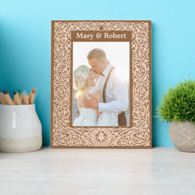 Cadres Gravés Bordure de feuillage de vigne Modèle personnalisé (Créateur téléchargé)