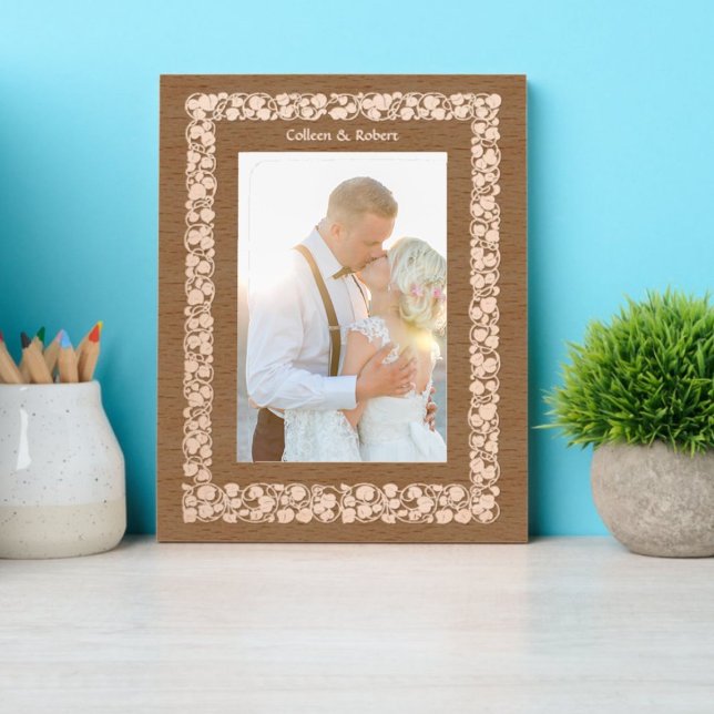 Cadres Gravés Bordure De Vin Avec Feuilles En Forme De Coeur (Créateur téléchargé)