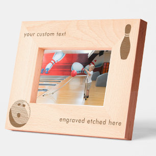 Cadres Gravés Boule de Bowling personnalisée gravée sur mesure