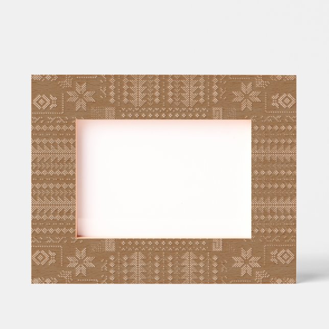 Cadres Gravés Broderie palestinienne Tatreez rouge vert 5 Motif (Recto)