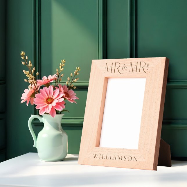 Cadres Gravés Cadeau de mariage minimaliste pour jeunes mariés M (Minimal Mr & Mr Newlyweds Wedding Gift Keepsake Etched Frames)