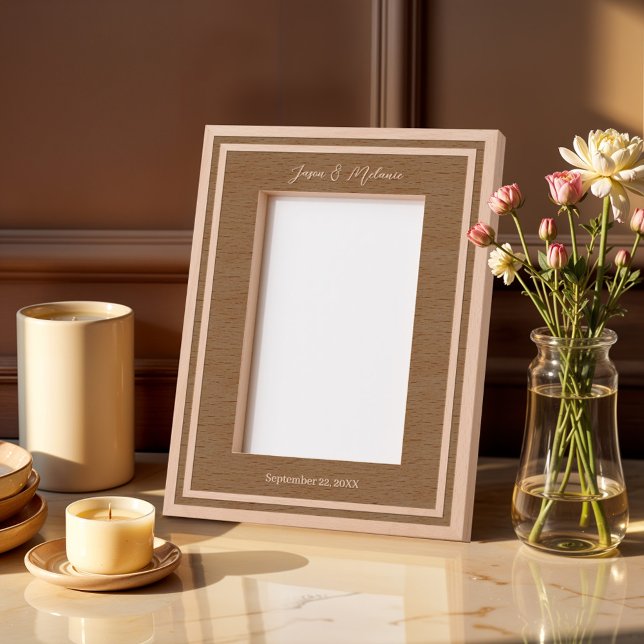 Cadres Gravés Cadeau de Mariage personnalisé minimum pour les co (Minimal Personalized Wedding Gift for Couples Etched Frames)