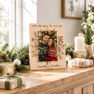 Cadres Gravés Cadeau de Noël personnalisé avec nom de couple et 