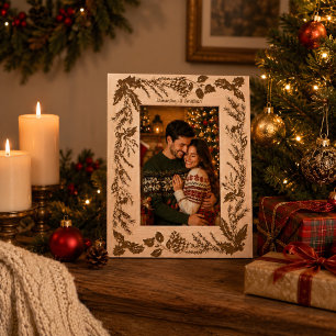 Cadres Gravés Cadeau de Noël photo de couple à nom personnalisé 