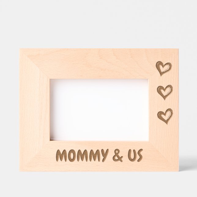 Cadres Gravés Cadeau Photo Pour Maman, Maman & Us Picture Frame, (Recto)