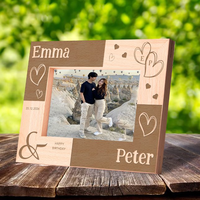 Cadres Gravés Cadeau unique pour anniversaire de mariage moderne (Modern Wedding Anniversary Unique love Keepsake Engraved Frames)
