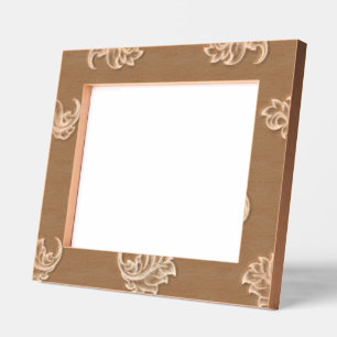Cadres Gravés Carte marron à motif floral avec un espace central