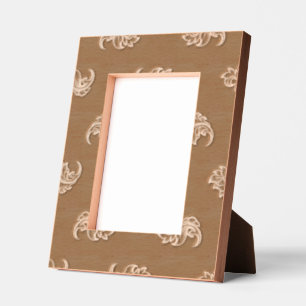 Cadres Gravés Carte marron à motif floral avec un espace central