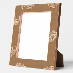 Cadres Gravés Carte marron à motif floral avec un espace central