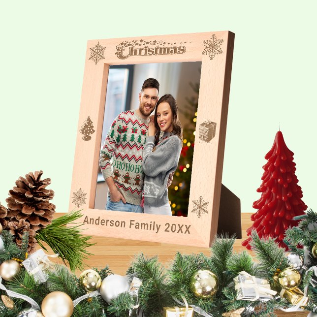 Cadres Gravés Christmas Custom Nom de famille Tree Snowflakes 8x (Christmas Custom Family Name Tree Snowflakes 8x10 Etched Frames)