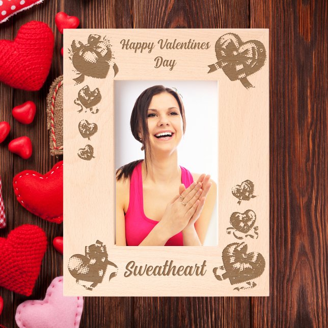Cadres Gravés Coeur Coquette Valentines Cadeau Laser Bois (Créateur téléchargé)