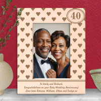 Cœurs Rubis Anniversaire de Mariage 40 ans Texte P