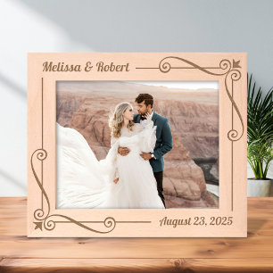 Cadres Gravés Corner Swirl Frame Couple Mariage Anniversaire 10x