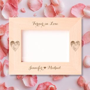 Cadres Gravés Couple Coeurs photo Monogramme Anniversaire Mariag