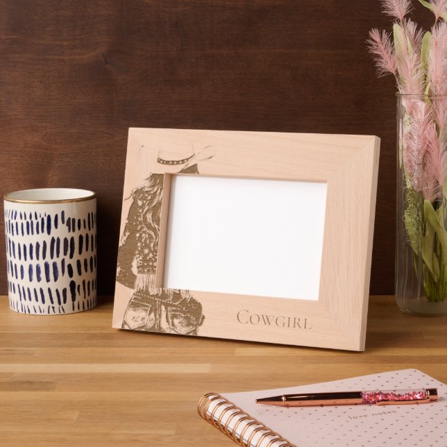 Cadres Gravés Cowgirl with Hat (Gauche)