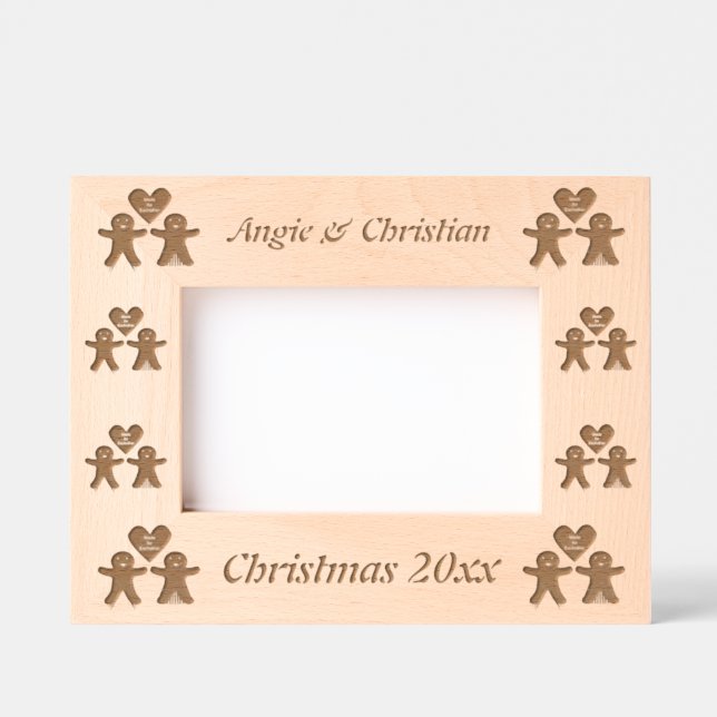 Cadres Gravés Cume Noël Gingerbread Couple Custom (Recto)