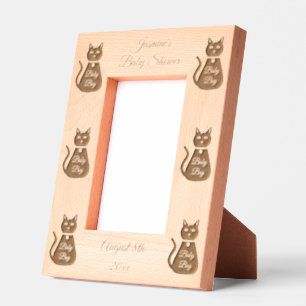 Cadres Gravés Cute Blue Baby Boy Chat Baby shower personnalisé