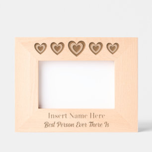 Cadres Gravés Cute personnalisée Cinq Coeurs