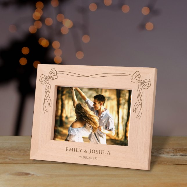 Cadres Gravés Cute Ribbon Bow Custom Name Or Text Etched Frames (Créateur téléchargé)