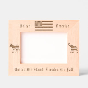 Cadres Gravés Drapeau américain, âne démocratique et éléphant ré