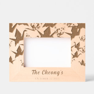 Cadres Gravés Élégant Mariage de grue en papier Origami