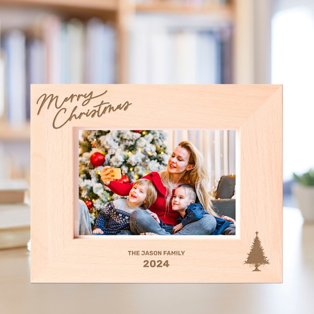 Cadres Gravés Élégant monogramme arbre de Noël Typographie class (Créateur téléchargé)