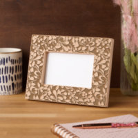 Elégant motif floral Laser Etched Image Frame